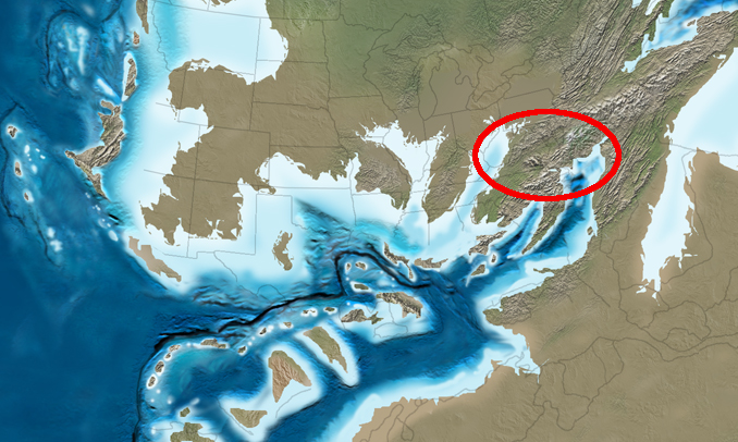 Africa and North America collided, the sediments in the Iapetus Ocean were compressed and metamorphosed to become part of the bedrock in the Piedmont physiographic province