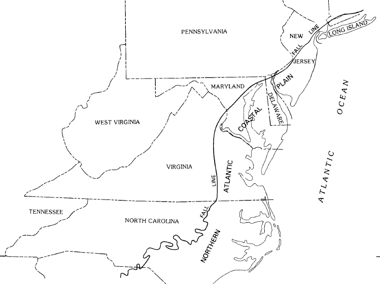 the Fall Line extends from New York to Georgia