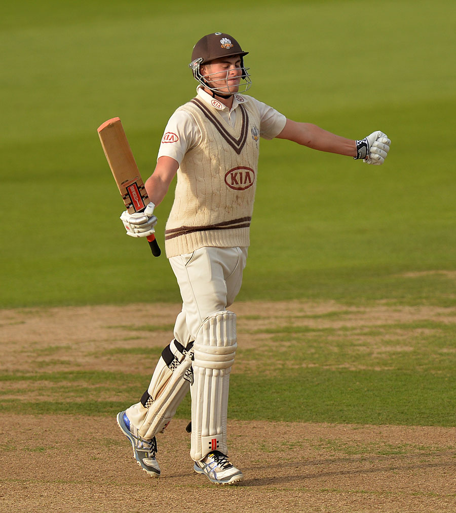 Dominic Sibley completes his double hundred, Surrey v Yorkshire, County Championship, Division One, The Oval, 3rd day September 26, 2013