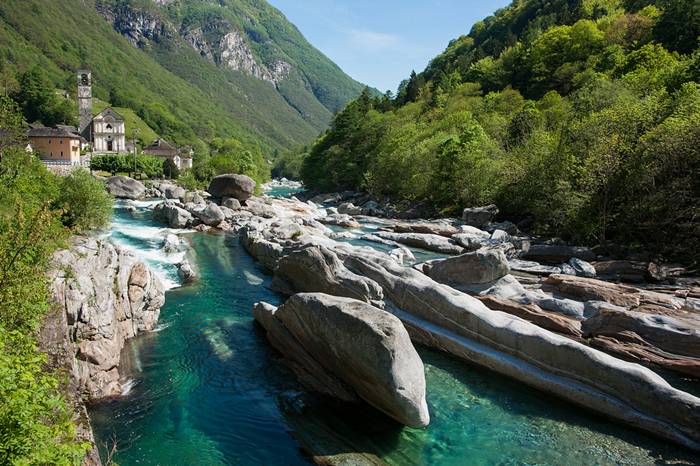 Crystal clear water of the Verzasca River, Switzerland- Charismatic Planet