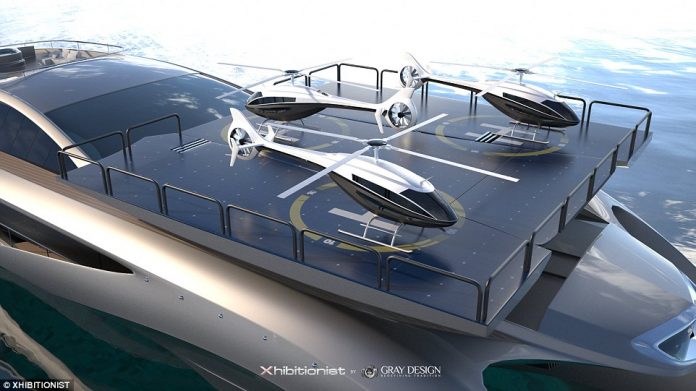 A good sized helipad on deck ensures A-listers can be flown in if needed