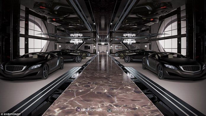 Can we make it a car showroom Apparently so, this boat is big enough to take an entire fleet of Bentleys