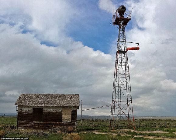 Captured near the tiny town of Medicine Bow in Wyoming, this beacon was on the famous New York to San Francisco route