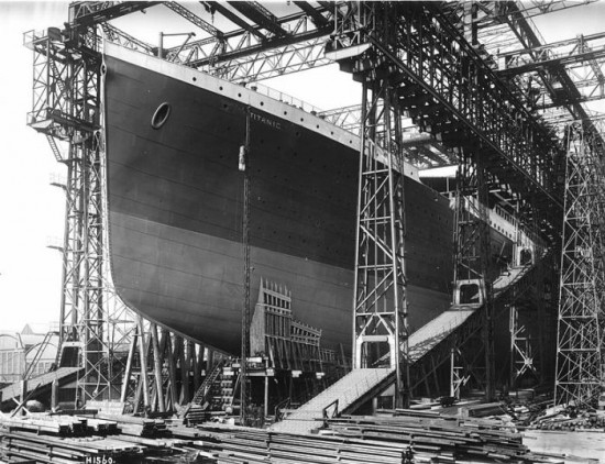 Titanic ready for launch, 1911