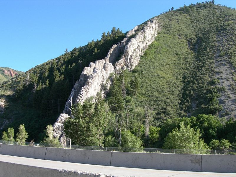 Devil’s Slide is a Strange Geological Wonder massive-size limestone chute, located on the south side of Interstate 84 in Weber Canyon, Croydon