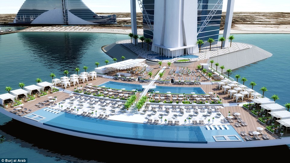North Deck will fan out 328 feet into the ocean, providing its guests with exclusive access to 32 cabanas and 400 sun loungers along with a range of new facilities