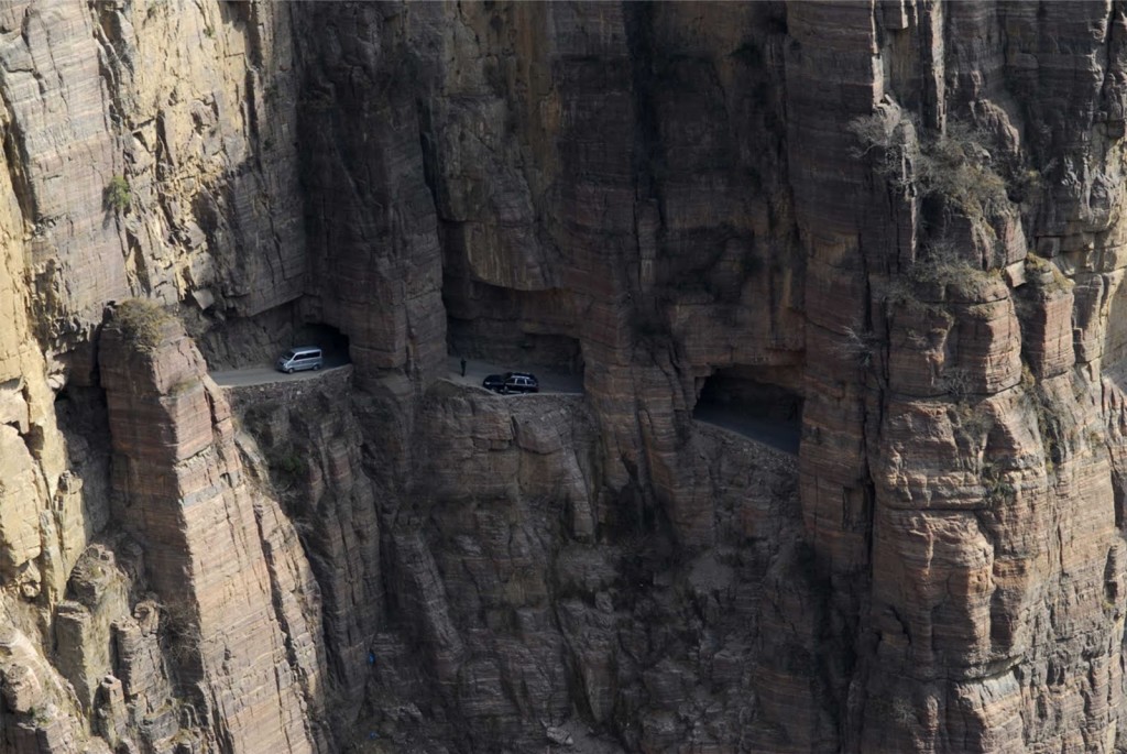 , the windows are frightening to look down where strange rocks hanging above from sheer cliff.