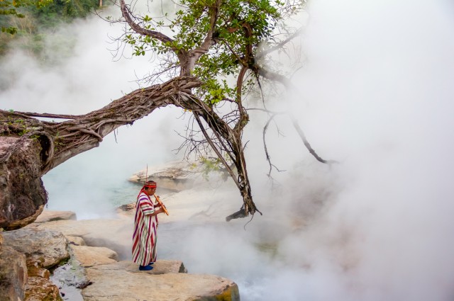 The river flowing deep in the Amazon rainforest, in Mayantuyacu, Peru call it “Shanay-timpishka” translates to “boiled with the heat of the sun.”