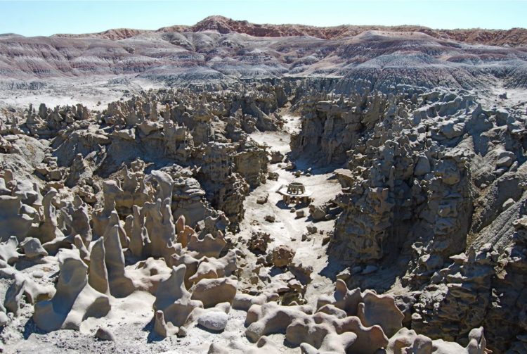 Fantasy Canyon is a small roadside attraction of highly weathered rock formations in very bizarre shapes.