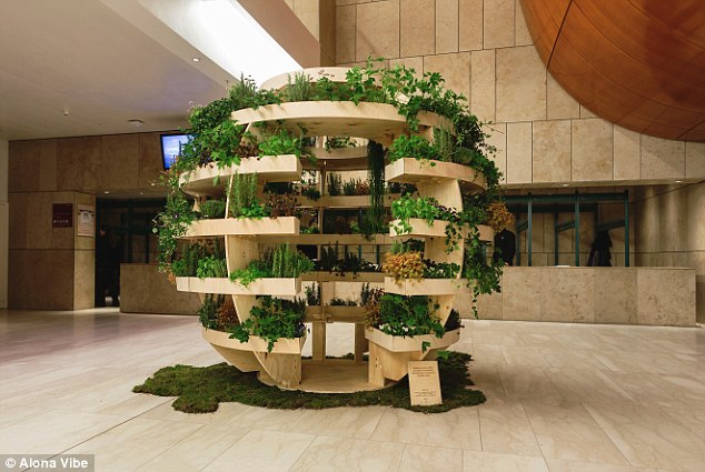 “Growroom” is a 9ft high piece of living furniture for growing plants, vegetables, Bonsai and herbs; it is made of just 17 sheets of plywood.