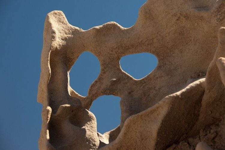 The rare rock formations in Fantasy Canyon will eventually weather away and then topple and erode into sand