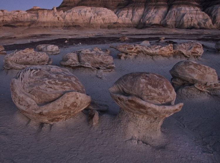 Furthermore 6,000 years ago, when the last ice age retreated, the waters of the melting glaciers assisted uncover fossils and petrified wood, as well as eroding the rock into the hoodoos now observable.