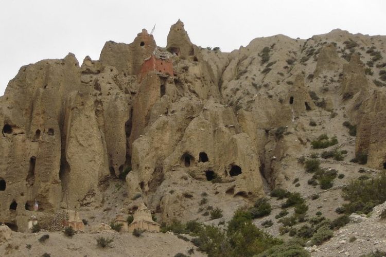 Caves of Mustang Nepal - It's dangerous it's loose rock its scary, because everything is loose & crumbling because there are consequences and big consequences. Caves of Mustang Nepal - It's dangerous it's loose rock its scary, because everything is loose & crumbling because there are consequences and big consequences.