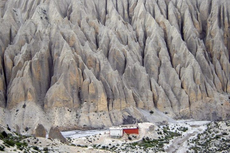Mustang Caves or Sky Caves of Nepal are a collection of some 10,000 man-made caves dug into the sides of valleys in the Mustang District of Nepal.