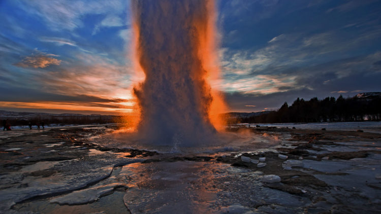 In the land that gifted English the word "geyser," Strokkur is one of the most impressive. Strokkur is a fountain geyser located in a geothermal area beside the Hvítá River in Iceland
