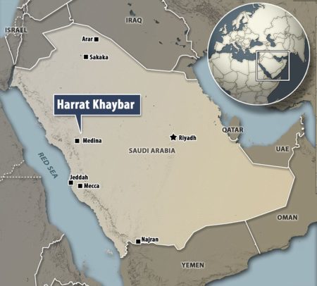 The mysterious ancient gates 400 stone structures found on the edge of volcanoes are spotted on Google Earth, but archaeologists are unsure, why they were built, could be thousands of years old in a remote desert area in Saudi Arabia.