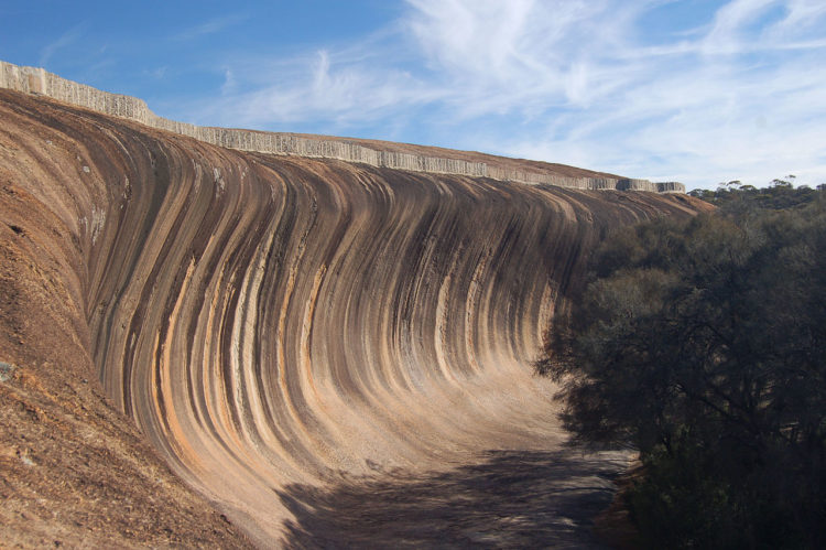 The wave rock is about 15 meters high and about 110 meters long. Wave Rock is a remarkable example of what geomorphologists call a "flared slope".