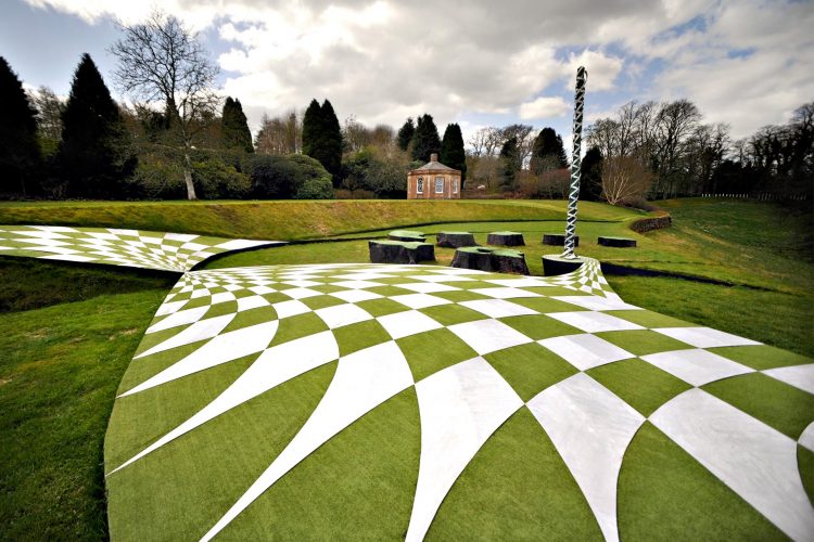 The 'Garden of Cosmic Speculation', in the grounds of Portrack House in Holywood near Dumfries, includes twisted undulating landforms and sculptures designed by Charles Jencks. Picture by JANE BARLOW